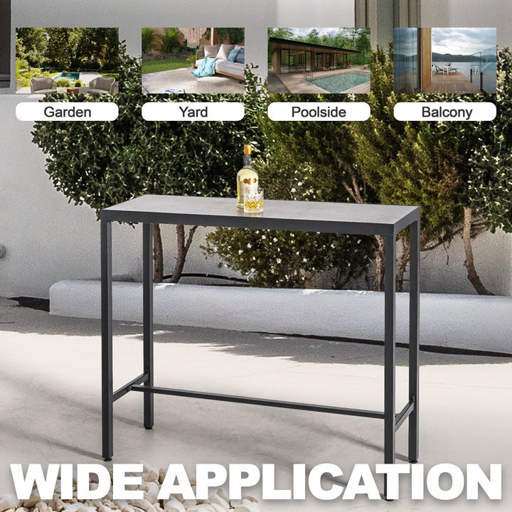 Patio 5-Piece Textilene Bar Set with High Backrest, Black and Gray