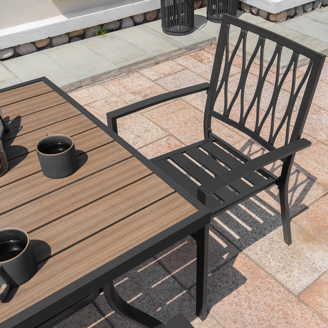 5-Piece Patio Outdoor Metal Dining Set with Umbrella Hole