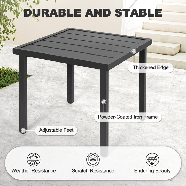 3-Piece Textilene Patio Chaise Lounge Set with Ottoman and Side Table