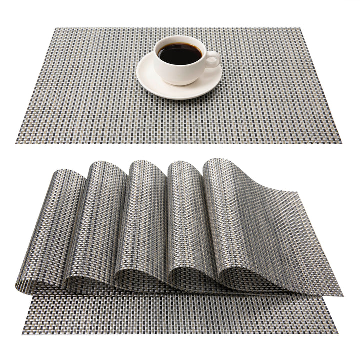 Avestar Placemats Set of 6 for Dining Table Washable Woven Vinyl Placemat Non-Slip Heat Resistant Kitchen Table Mats, Gift Box