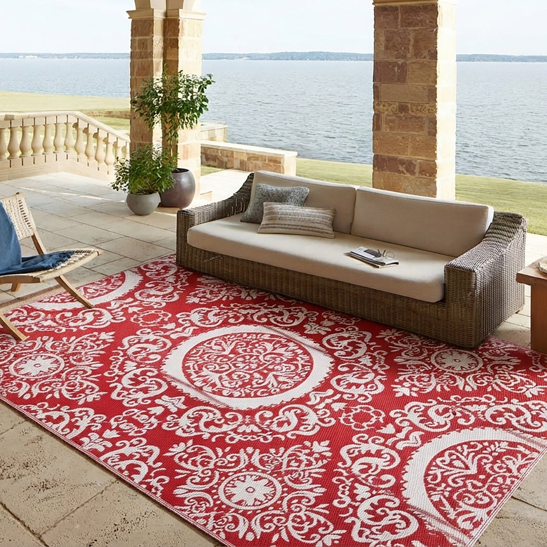 Outdoor Rug, Plastic Straw Foldable Area Rug Indoor Outdoor Carpet for Patio Decor Balcony Camping Picnic RV