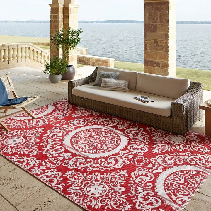 Outdoor Rug, Plastic Straw Foldable Area Rug Indoor Outdoor Carpet for Patio Decor Balcony Camping Picnic RV