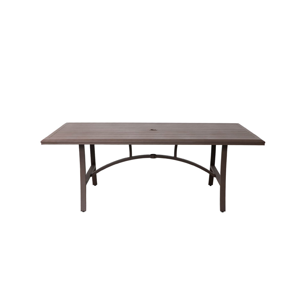7-Piece All-Weather Outdoor Dining Set, Black and Brown