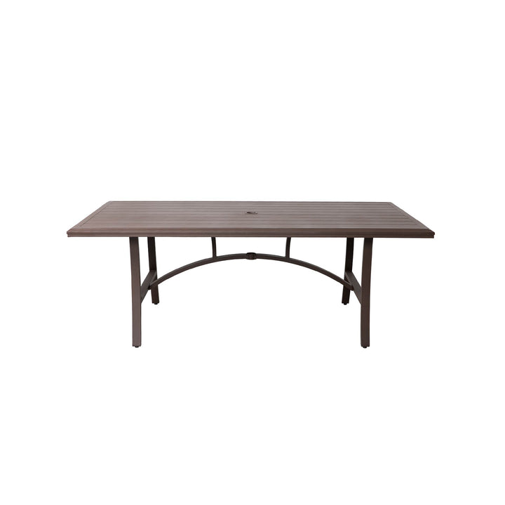 7-Piece All-Weather Outdoor Dining Set, Black and Brown