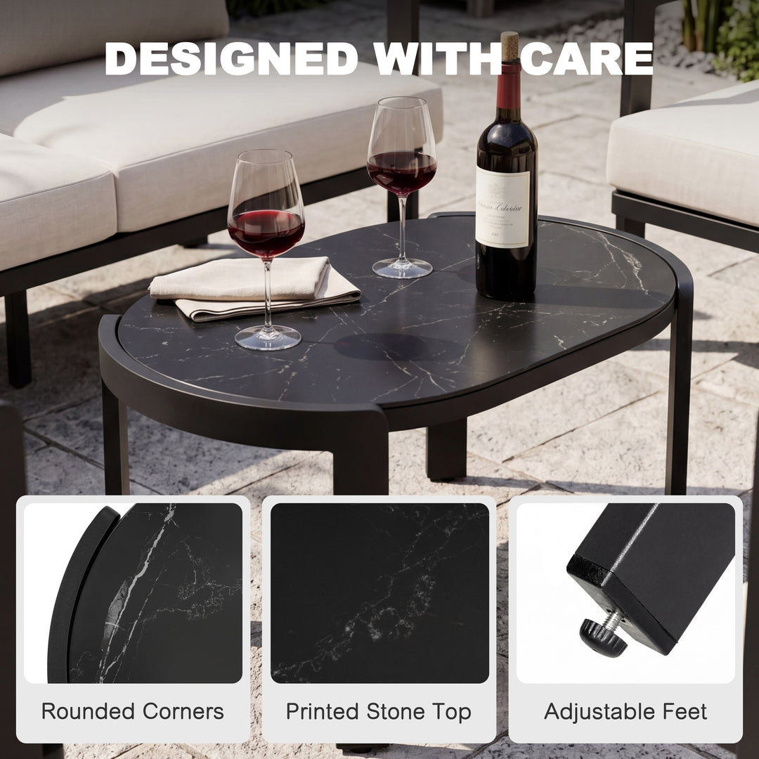 4-Piece Patio Conversation Set, All-Weather Aluminum Frame, Soft Cushions