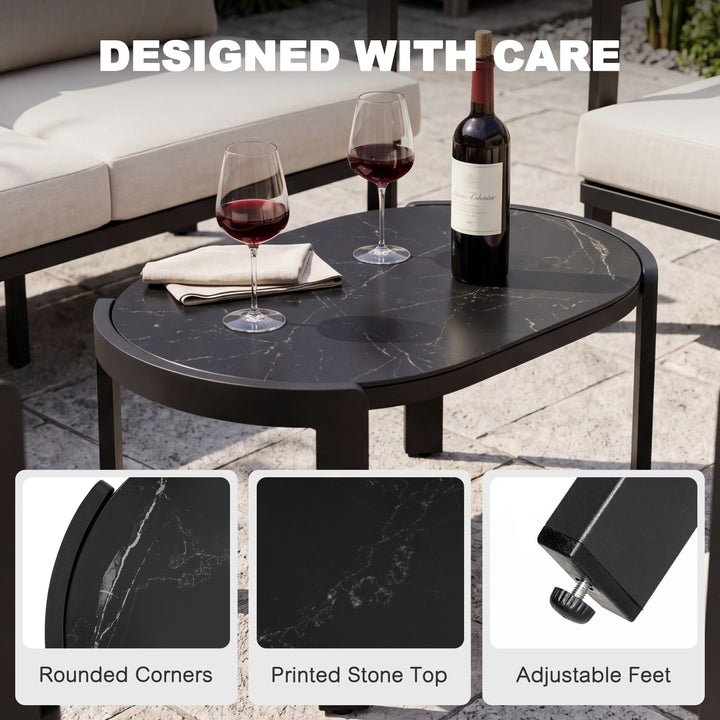 4-Piece Patio Conversation Set, All-Weather Aluminum Frame, Soft Cushions