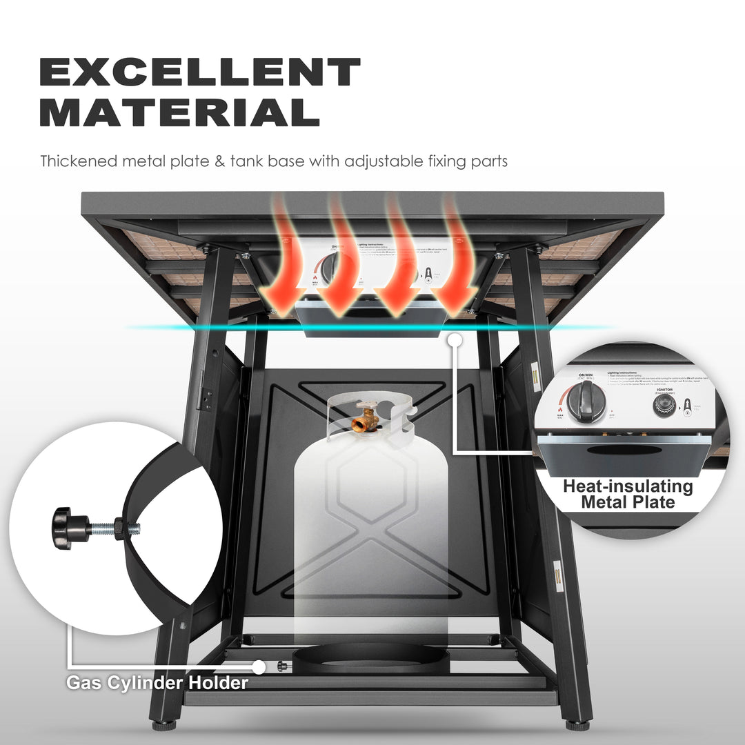 3-Piece Outdoor Fire Pit Set with 2 Swivel Sofas, ETL Certified