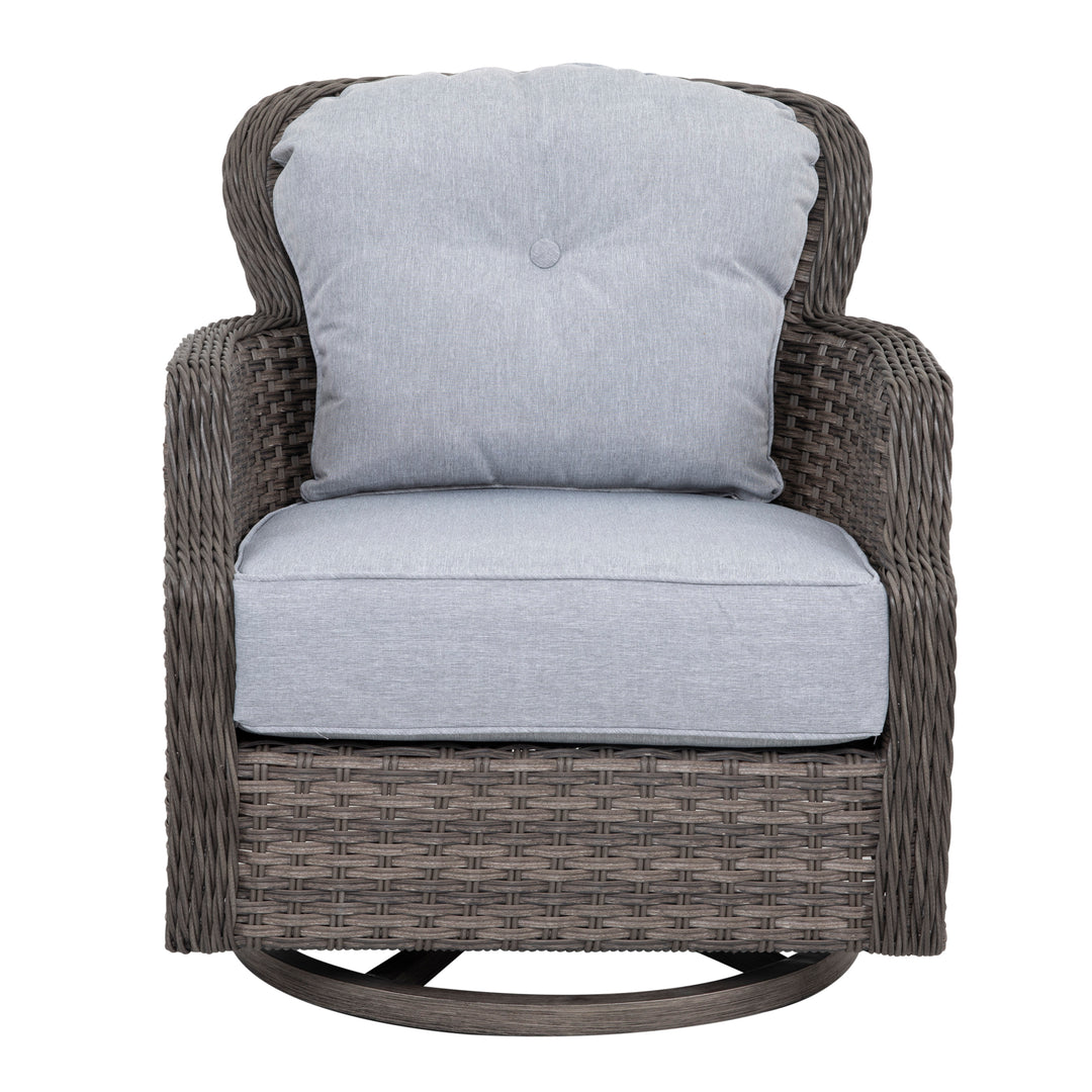 2-Piece Outdoor Wicker Swivel Rocking Chair Set