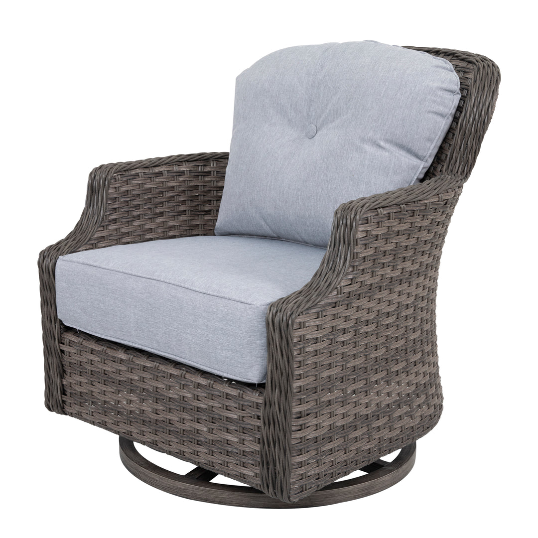 2-Piece Outdoor Wicker Swivel Rocking Chair Set