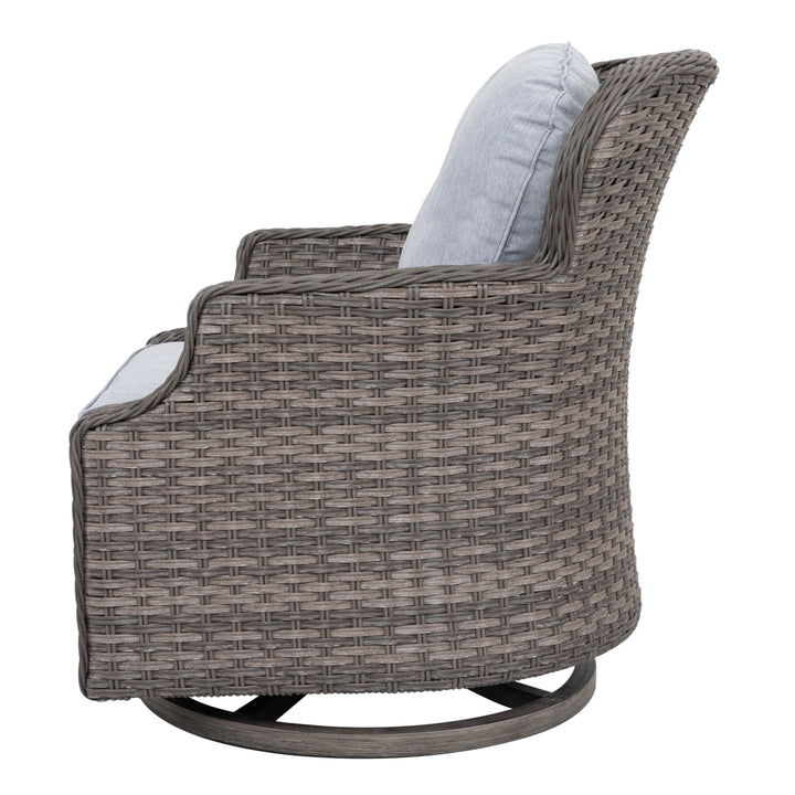2-Piece Outdoor Wicker Swivel Rocking Chair Set