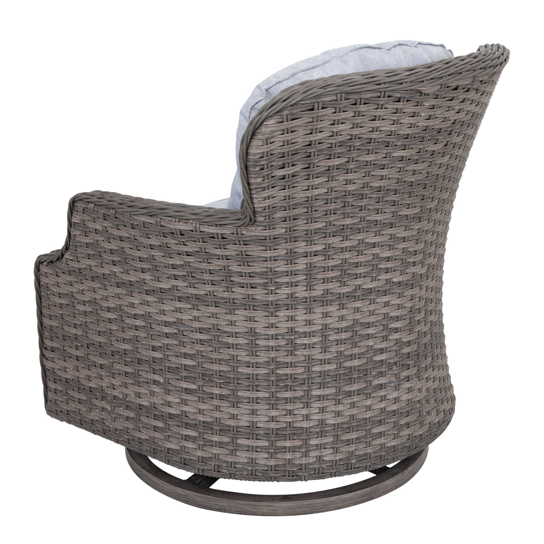 2-Piece Outdoor Wicker Swivel Rocking Chair Set