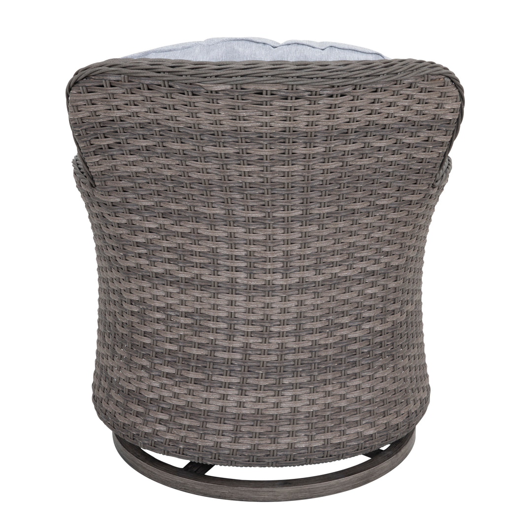 2-Piece Outdoor Wicker Swivel Rocking Chair Set
