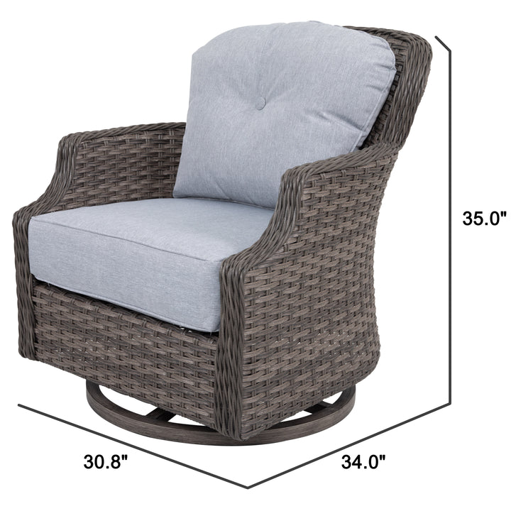 2-Piece Outdoor Wicker Swivel Rocking Chair Set