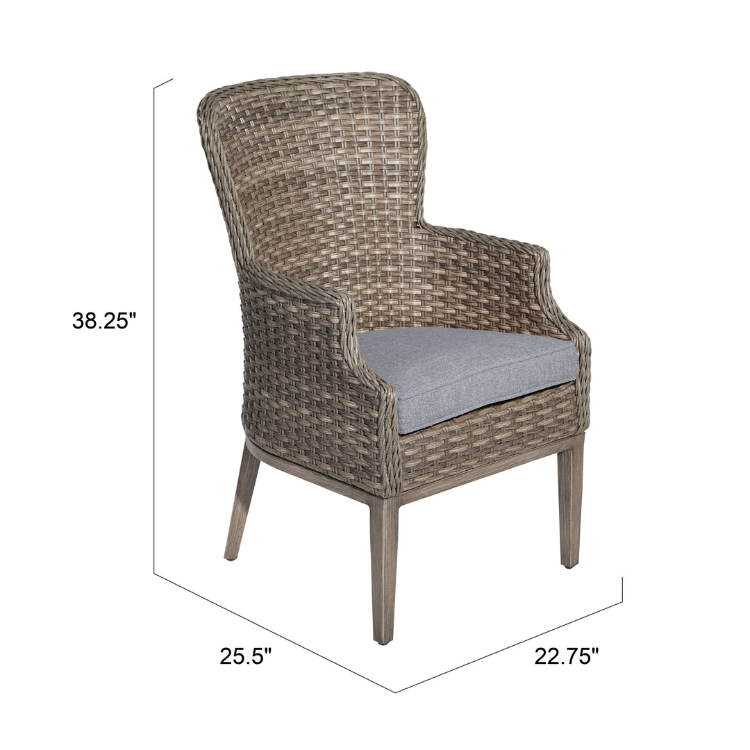 5-Piece Wicker Dining Chair Set, Brown and Gray