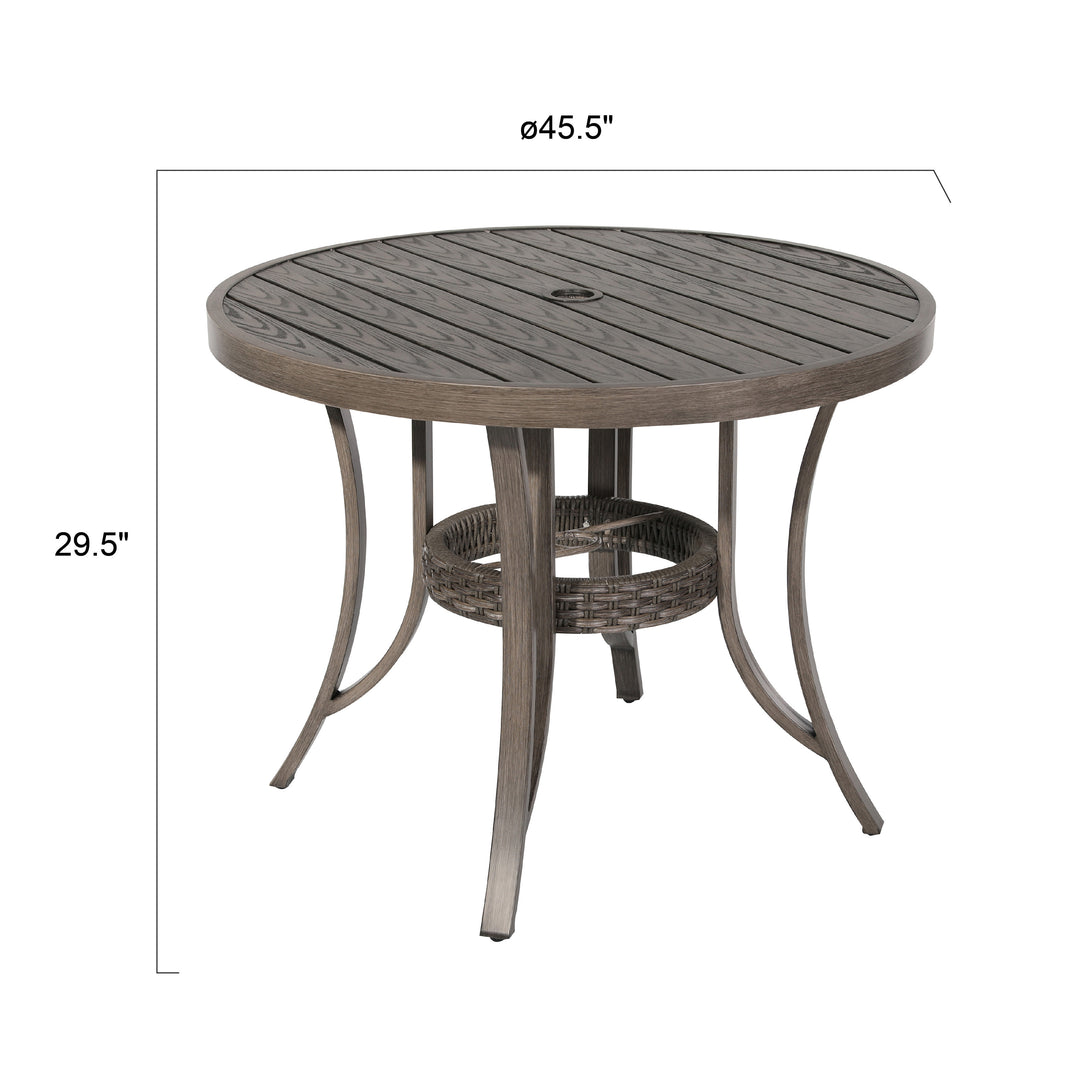 5-Piece Wicker Dining Chair Set, Brown and Gray