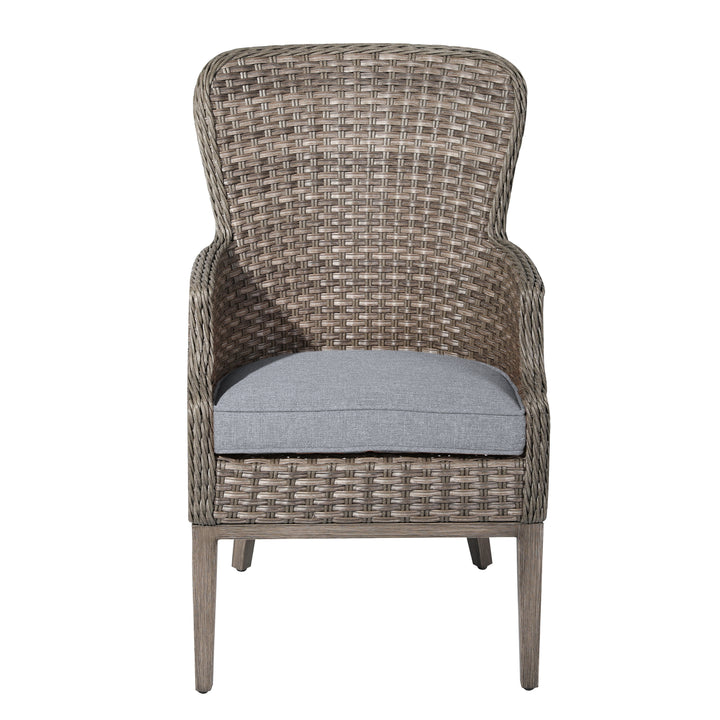 5-Piece Wicker Dining Chair Set, Brown and Gray