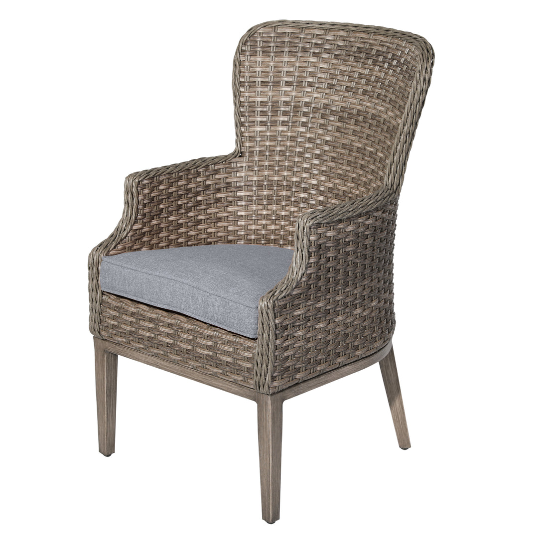 5-Piece Wicker Dining Chair Set, Brown and Gray