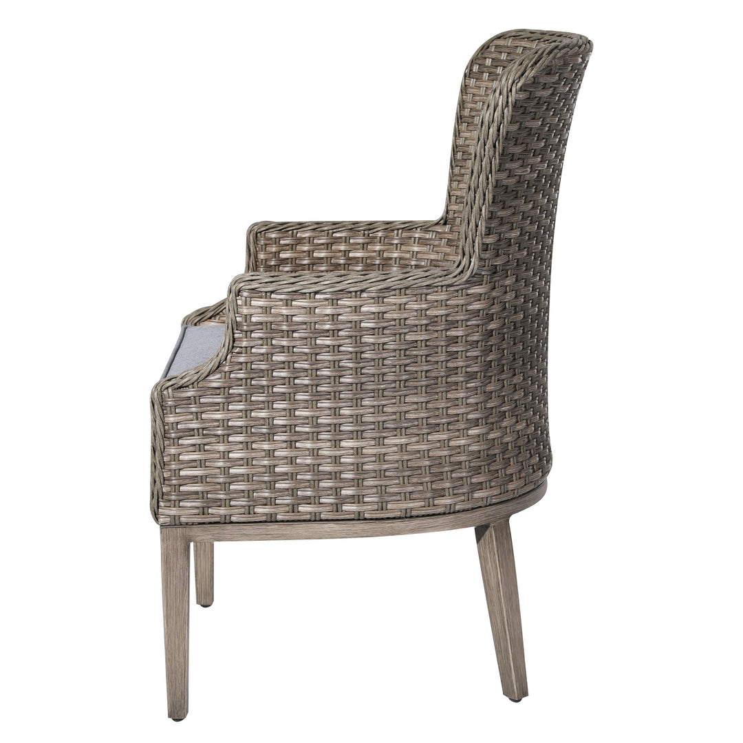 5-Piece Wicker Dining Chair Set, Brown and Gray