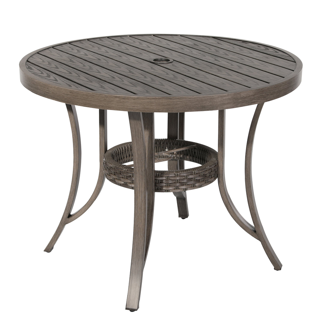 5-Piece Wicker Dining Chair Set, Brown and Gray