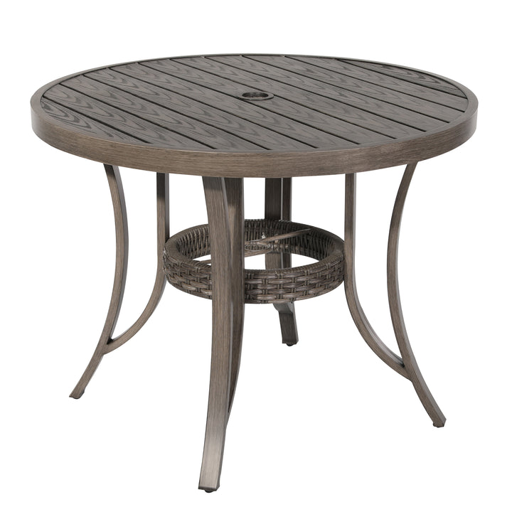 5-Piece Wicker Dining Chair Set, Brown and Gray