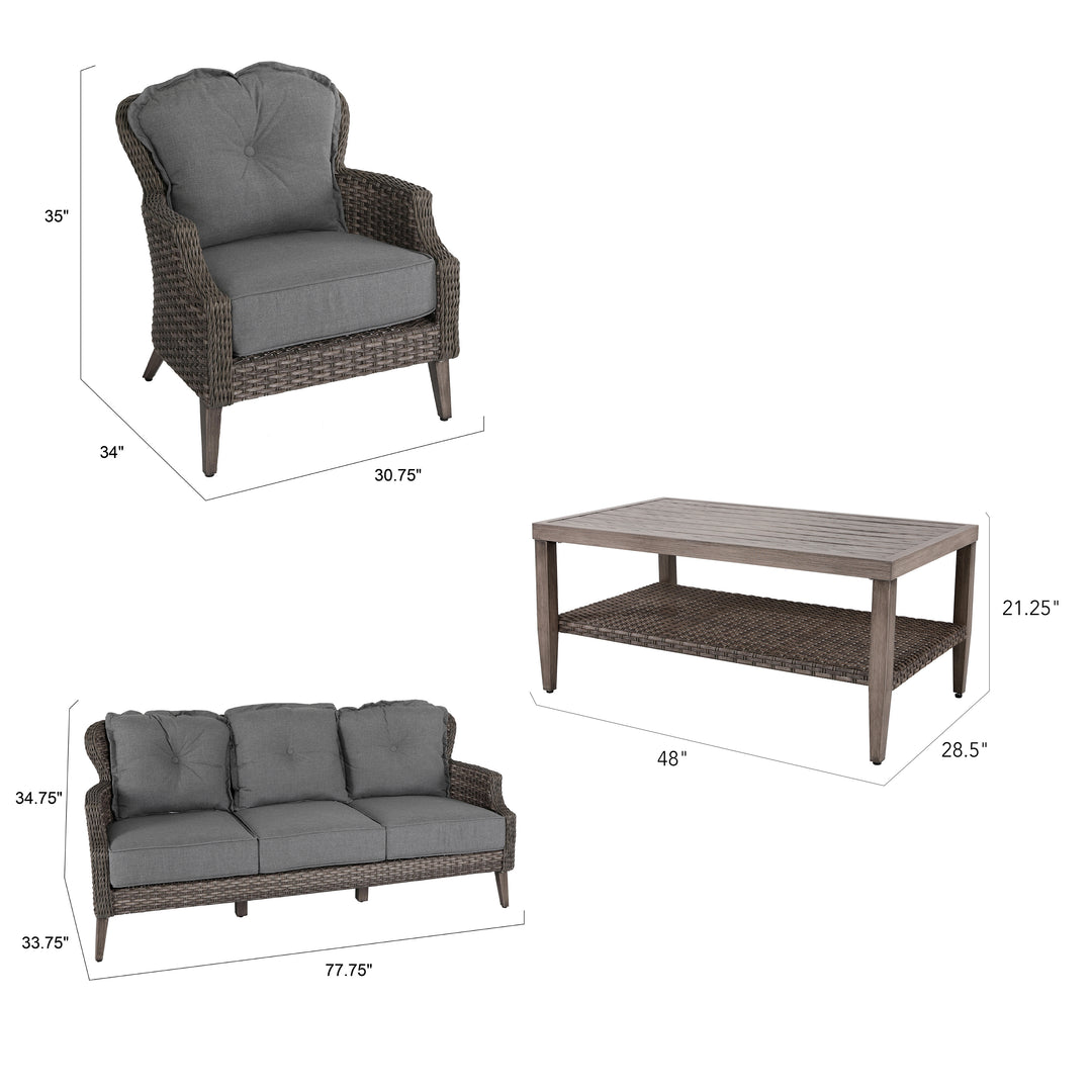 4-Piece Wicker Sofa Set