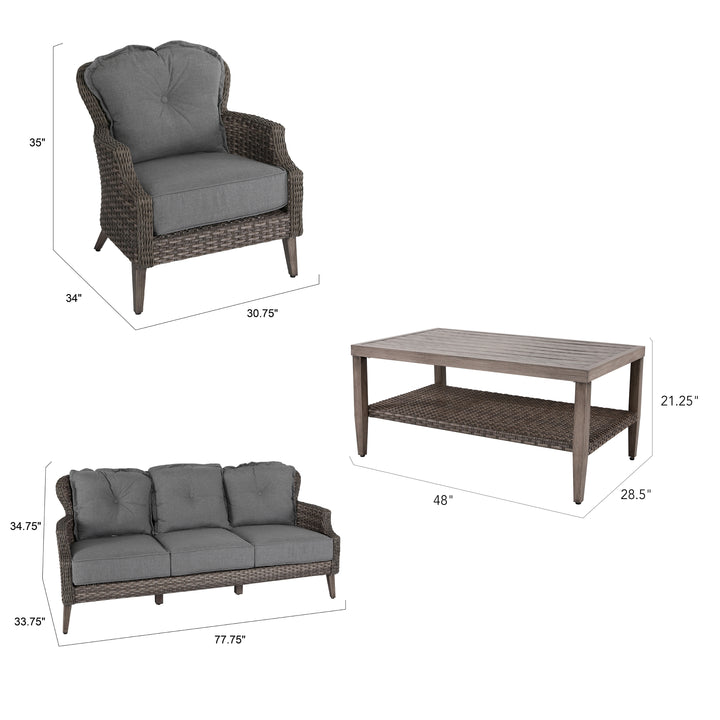 4-Piece Wicker Sofa Set