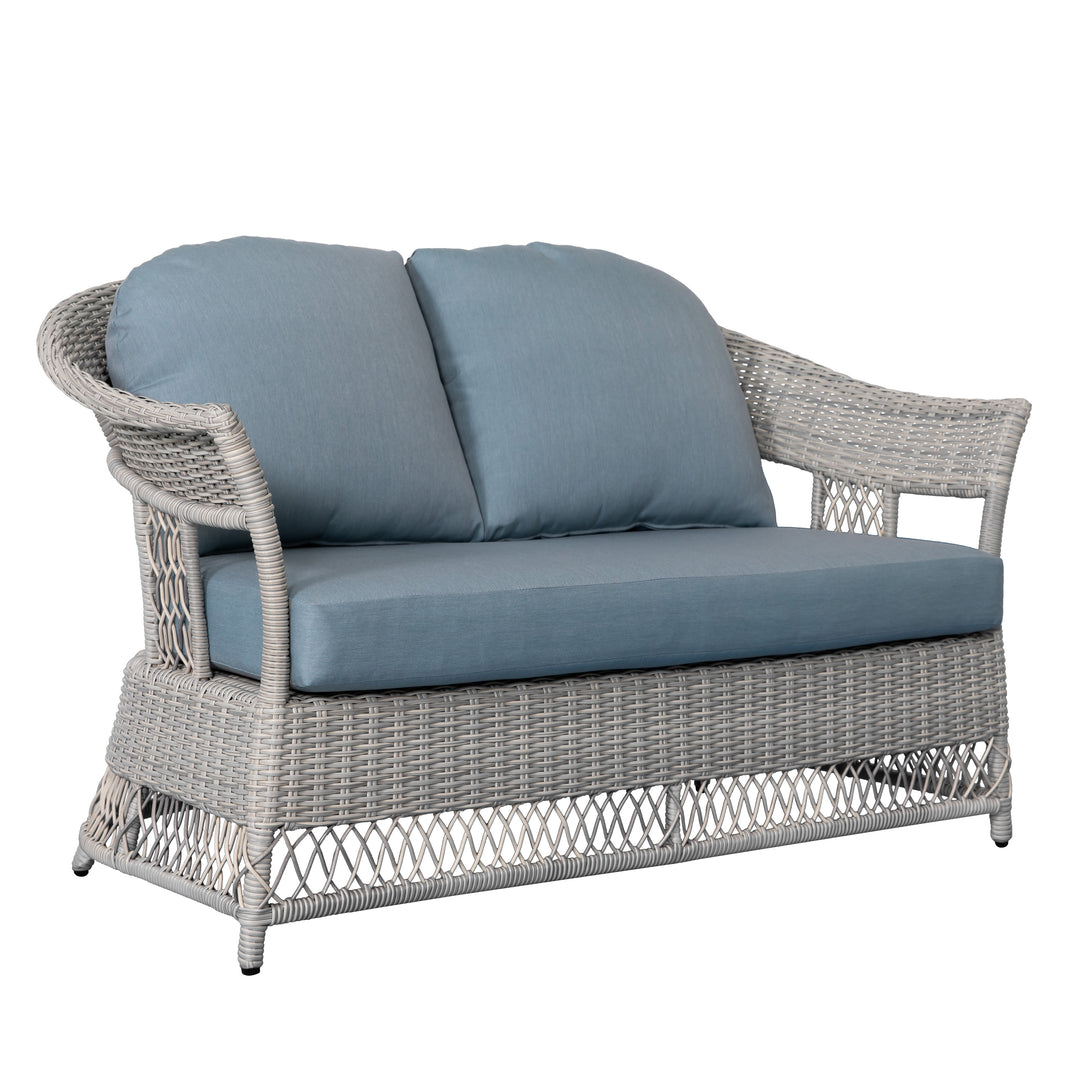 4-Piece Wicker Sofa Set with Stationary Chair and Coffee Table