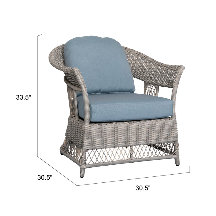4-Piece Wicker Sofa Set with Stationary Chair and Coffee Table