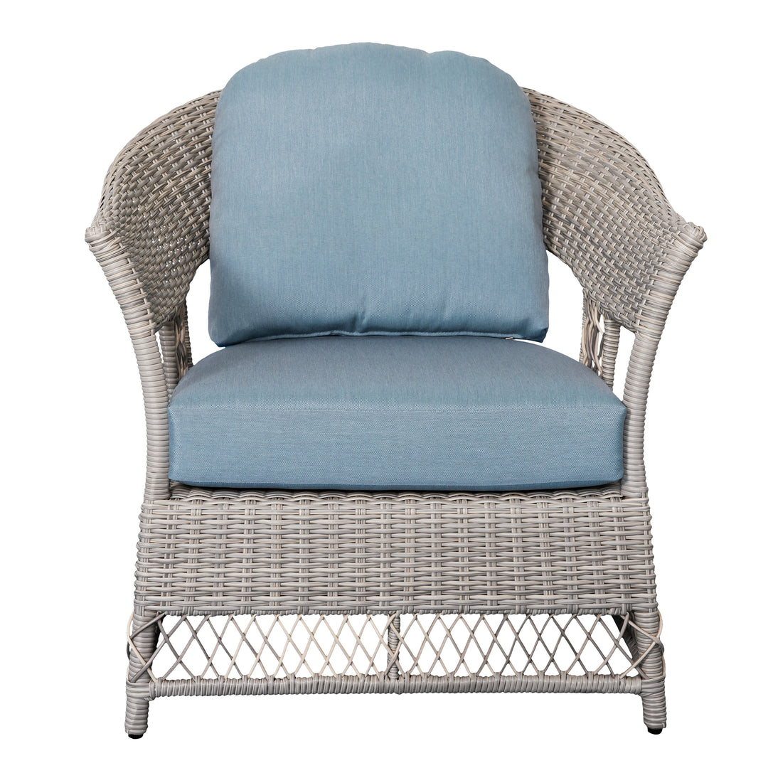 4-Piece Wicker Sofa Set with Stationary Chair and Coffee Table