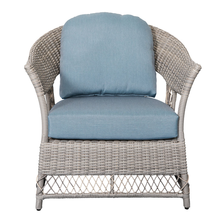 4-Piece Wicker Sofa Set with Stationary Chair and Coffee Table