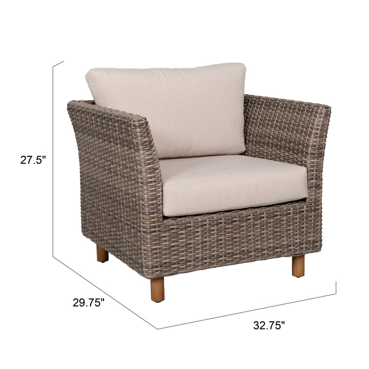 Outdoor 4-Piece Wicker Sofa Set, Brown