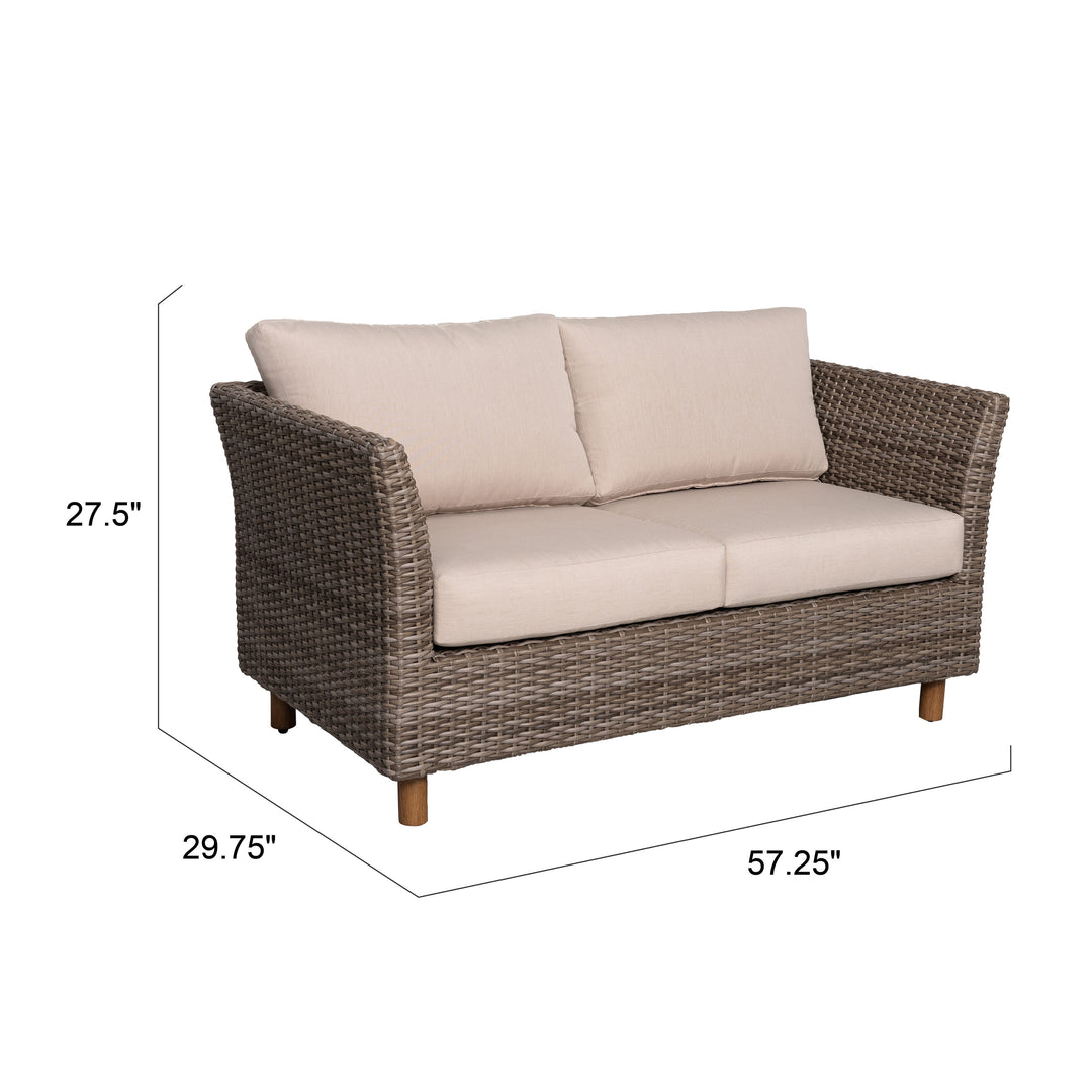 Outdoor 4-Piece Wicker Sofa Set, Brown