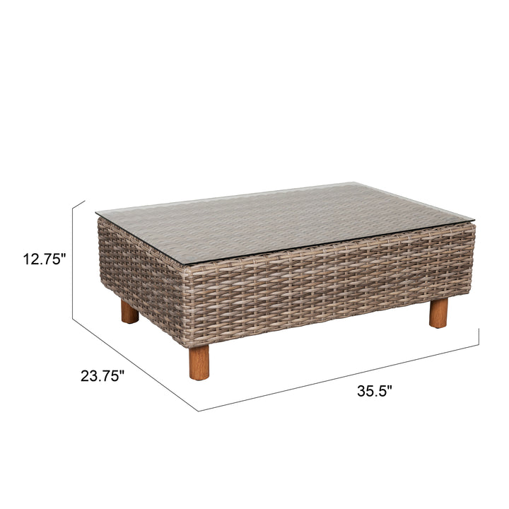 Outdoor 4-Piece Wicker Sofa Set, Brown