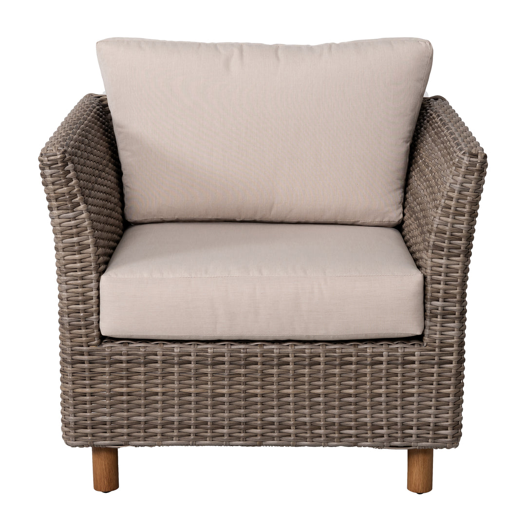 Outdoor 4-Piece Wicker Sofa Set, Brown
