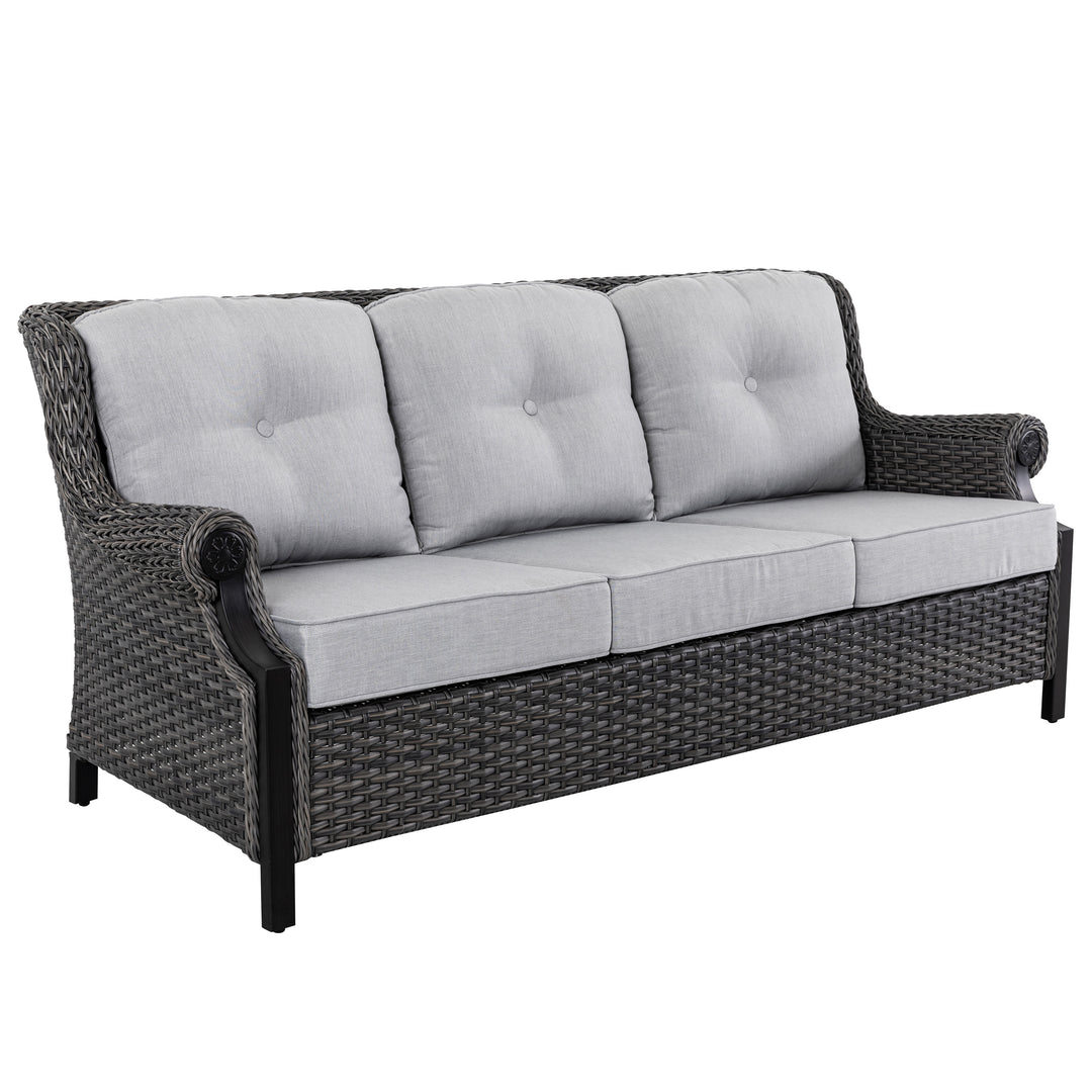 4-Piece Outdoor Aluminum Rattan Sofa Set