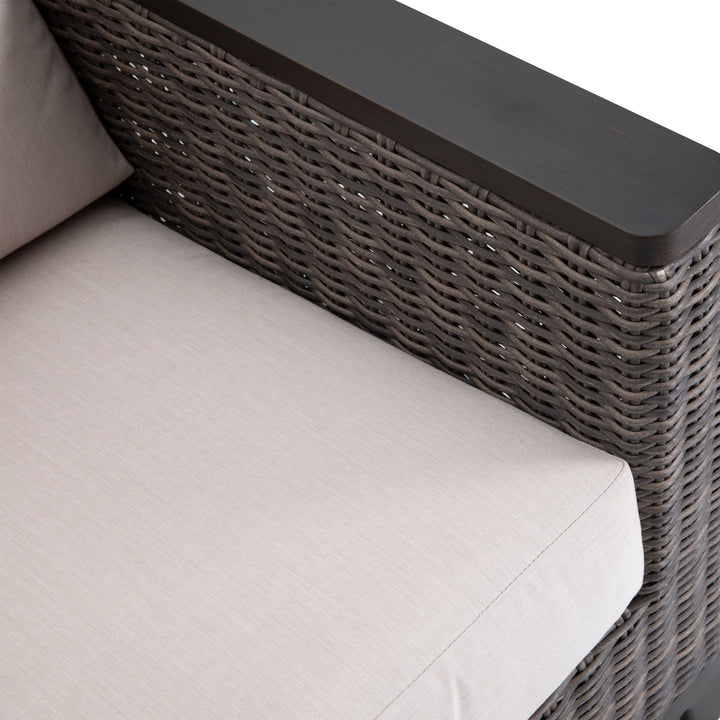 4-Piece Outdoor Wicker and Aluminum Sectional Sofa