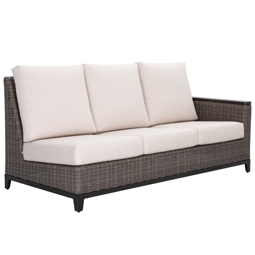 4-Piece Outdoor Wicker and Aluminum Sectional Sofa