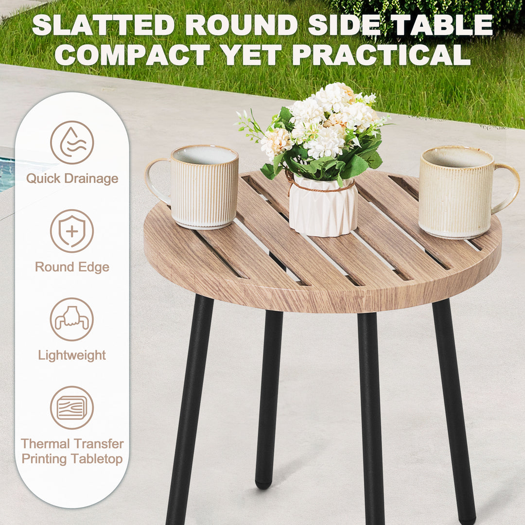 3-Piece Metal and PE Wicker Patio Bistro Set with Soft Cushions