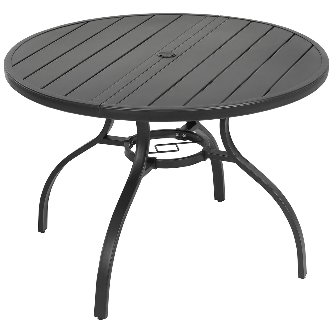 41'' Round Metal Outdoor Patio Dining Table with Umbrella Hole