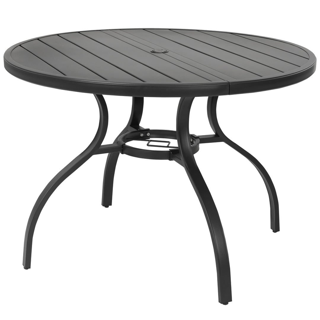 41'' Round Metal Outdoor Patio Dining Table with Umbrella Hole