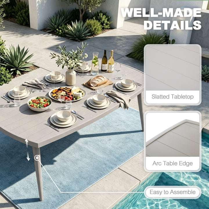 66 Inch Aluminum Dining Table with Umbrella Hole