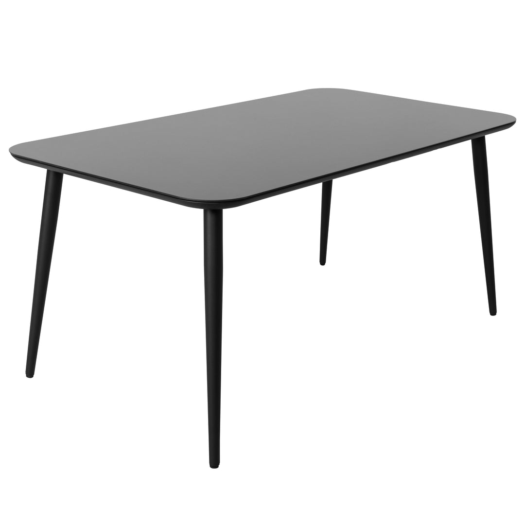 Patio Aluminum Dining Table with Tempered Glass Tabletop