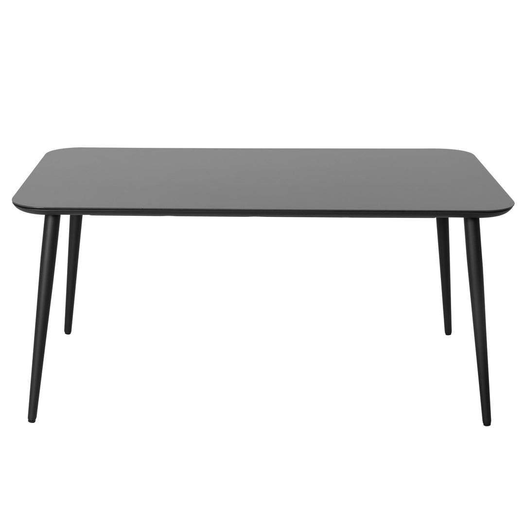 Patio Aluminum Dining Table with Tempered Glass Tabletop