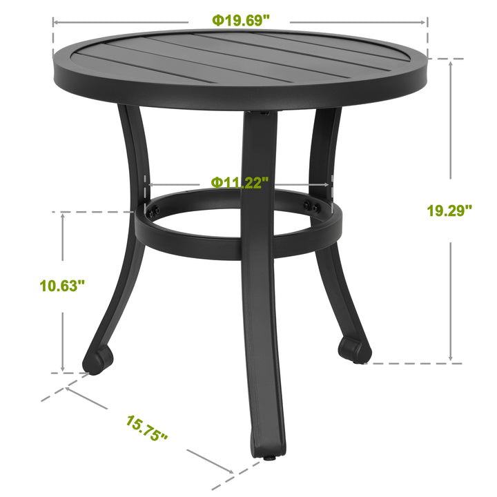 Patio 3-Piece Metal Rocking Rattan Bistro Set with Cushions, Beige