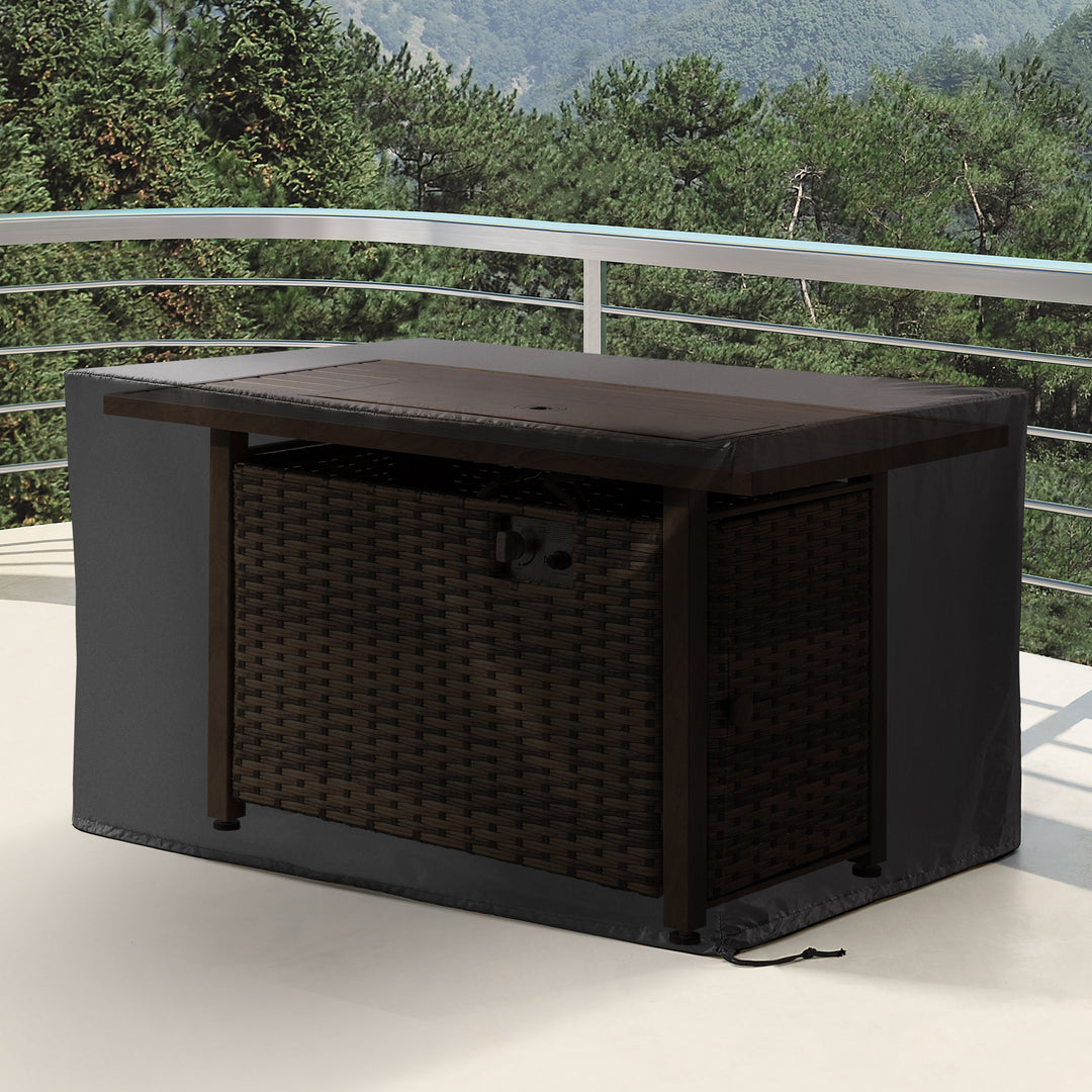 Outdoor Fire Pit Cover, Water-Resistant Oxford Fire Pit Table Cover