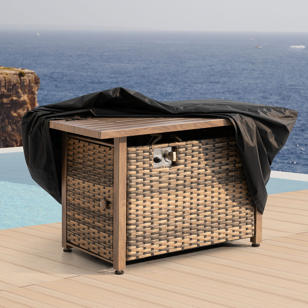 Outdoor Fire Pit Cover, Water-Resistant Oxford Fire Pit Table Cover