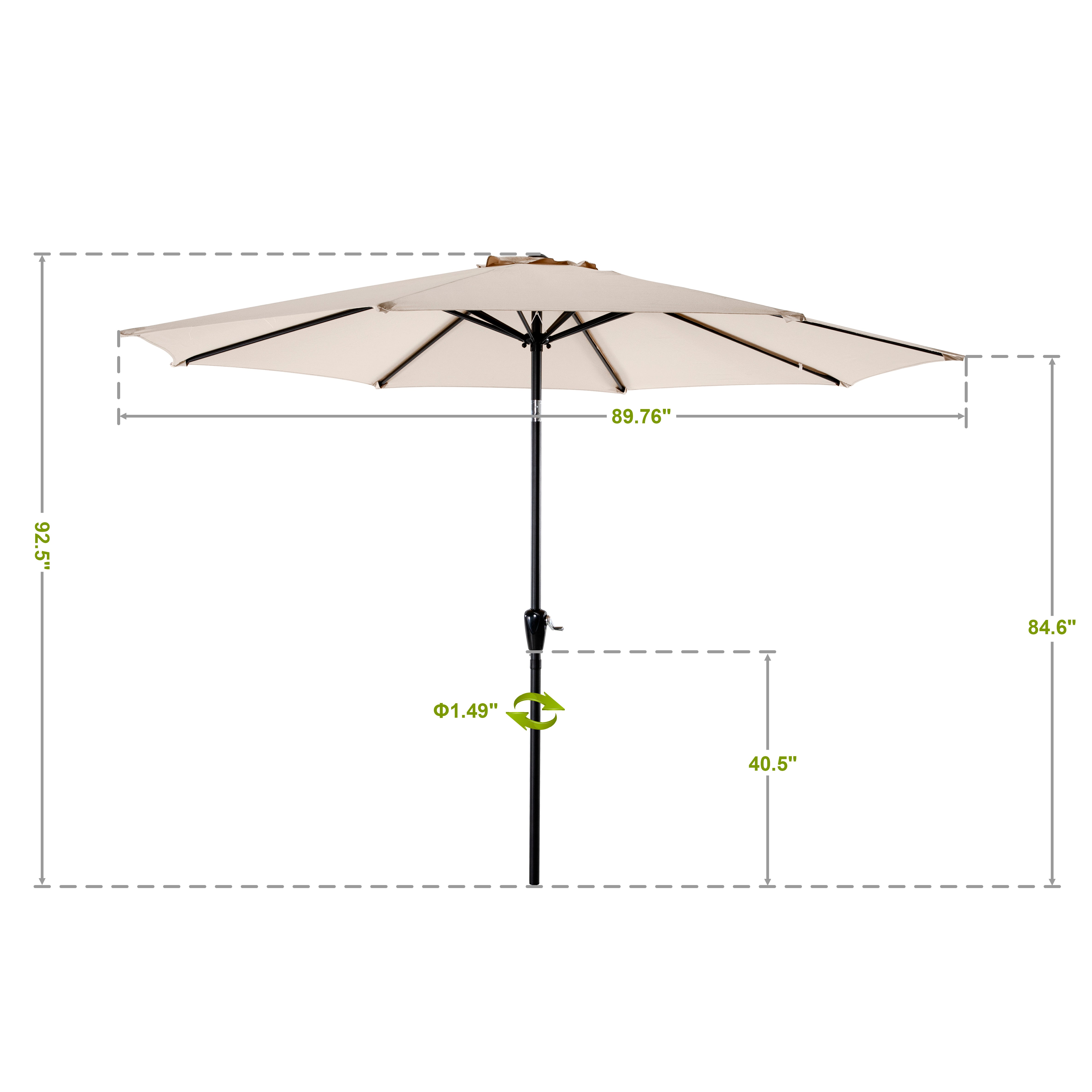 Nuu Garden 10 ft outdoor aluminum umbrella UU01| beige, eight