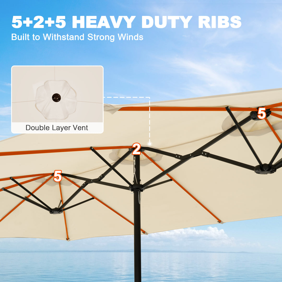 2.5 patio umbrella stand 15FT Double-Sided Patio Umbrella with Umbrella Base and 2 Sandbags – Nuu Garden