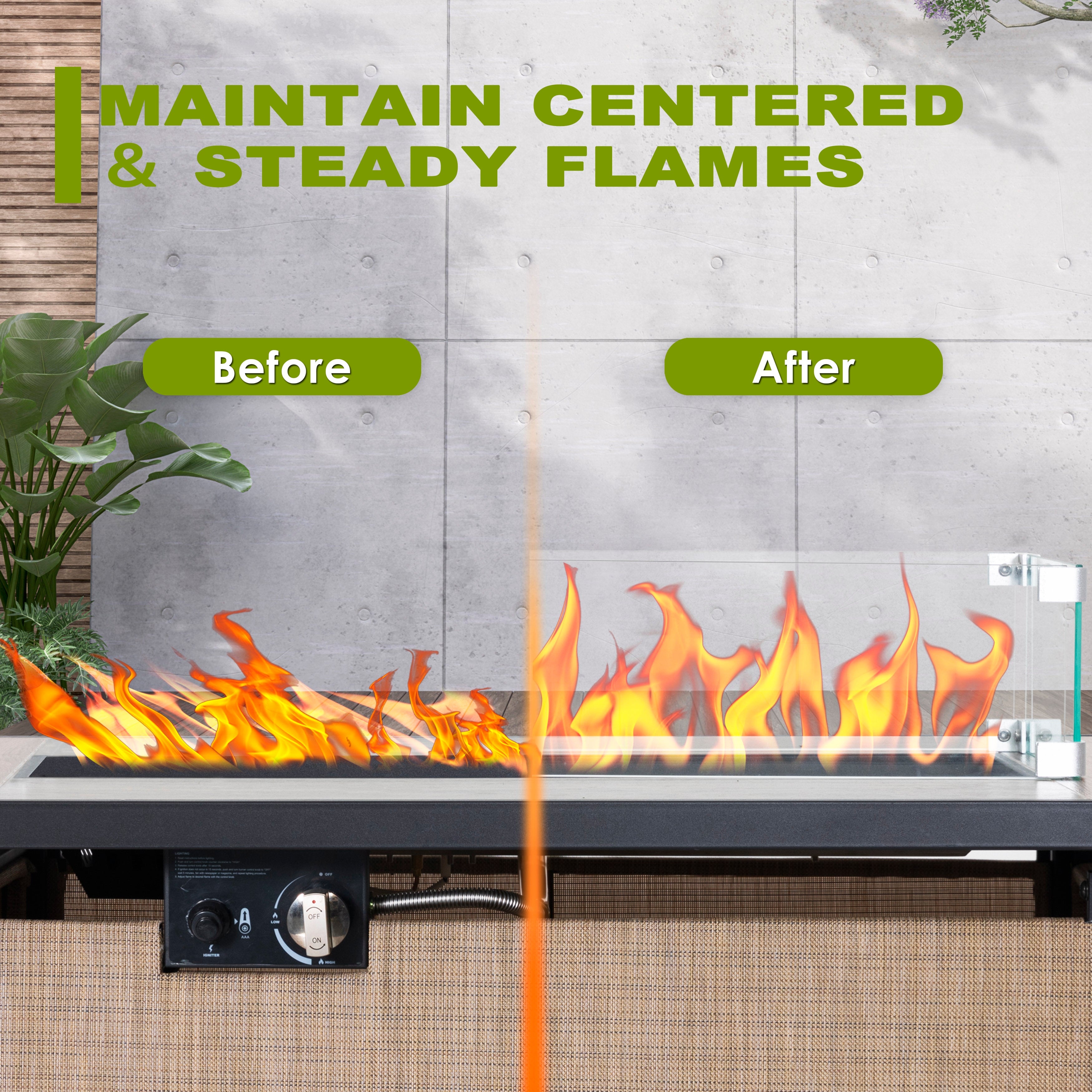 Fire Pit Wind Guard for Rectangular Fire Pit Table 29 X 10 X 6