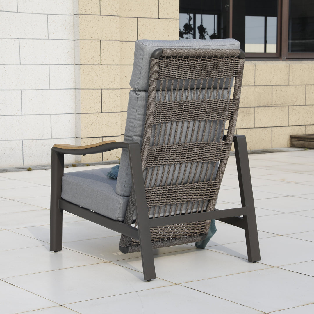 Patio Time Aluminum and Wicker Patio Chairs with Cushions Set of 2